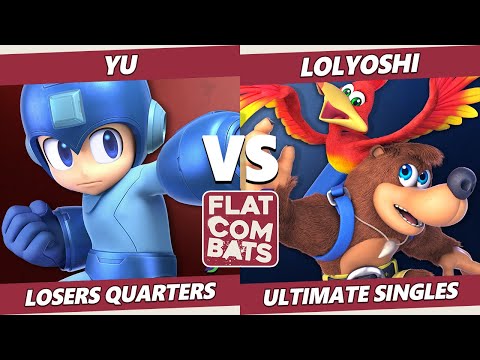 Flat Combats 2 Losers Quarters - Yu (Mega Man) Vs. SoP | lolyoshi (Banjo, Mii Gunner) SSBU Smash