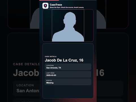 Missing Person Flyer: Jacob De La Cruz | San Antonio, TX | CaseTrace