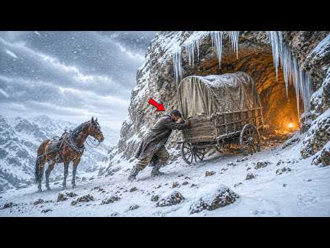 He Pulled a Wrecked Wagon Into a Rock Hollow and Sealed Every Gap — The Blizzard Never Touched Him