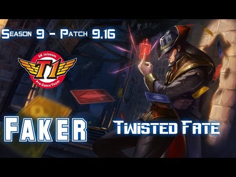 SKT T1 Faker TWISTED FATE vs QIYANA Mid - Patch 9.16 KR Ranked