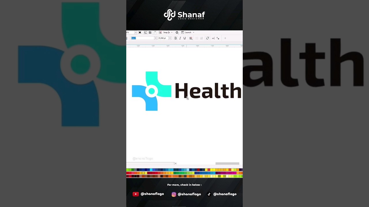 How to create a modern medical logo - Healthcare logo tutorial #shorts #logo #tutorial #coreldraw