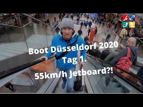 Boot Düsseldorf 2020 auf dem Weg zur Surfsport Halle 8, ein 55km/h E-Surfboard!?