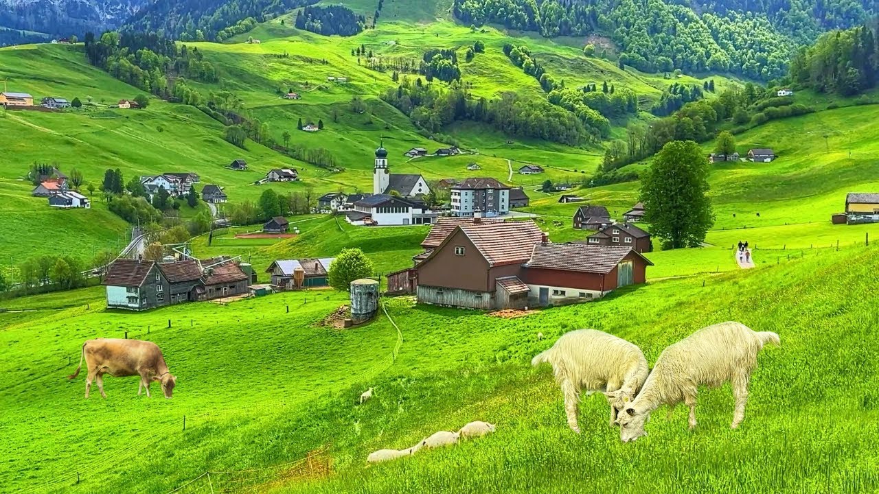 Life in Switzerland countryside - Rural life in the most beautiful Swiss villages - Relaxing walk
