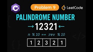 YouTube video 'LeetCode 9: Palindrome Number | C# Solution | Math and String Manipulation'