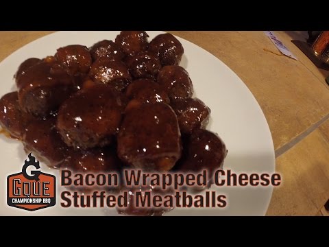 Awesome Tailgate Food -  Bacon Wrapped Cheese Stuffed Meatballs - Grill Daddy Academy