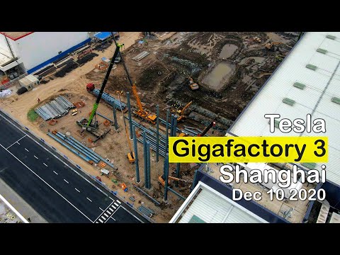 (December 10 2020)  Tesla Gigafactory 3 Shanghai 4K Video