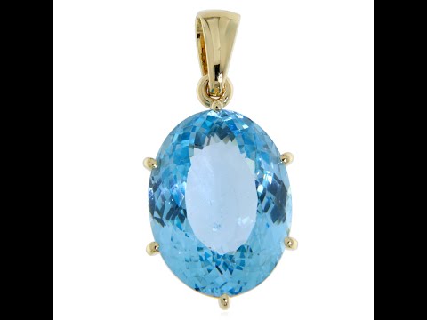 Pandantiv Aur 14 k Galben Topaz Natural - Luminos, Rafinat