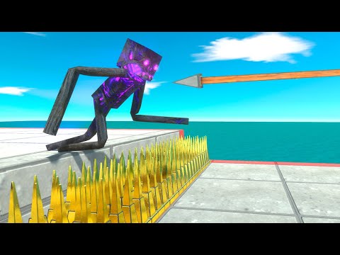 Monsters Jump Over 5 Obstacles and Dodge the Ballista - Animal Revolt Battle Simulator