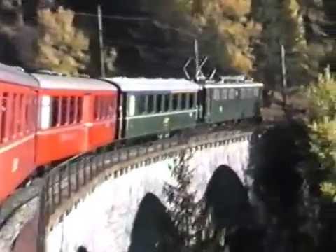 mit der RhB übers Viadukt im Herbst 1986