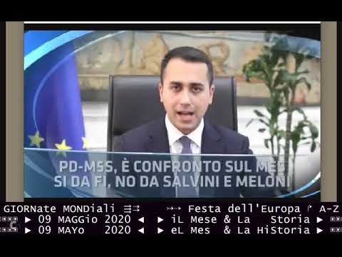 TITOLi TG1-GIORNO 09 MAGGIO 2020 - sabato - Giornata Mondiale dell'Europa, europeismo, EuropeDAY