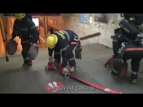 FHN metronun “Əhmədli” stansiyasında yanğın-taktiki təlim keçirib