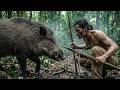 Full Video Tracking Wild Boar Building Primitive Traps Rescuing A Lost Puppy Survival Instinct