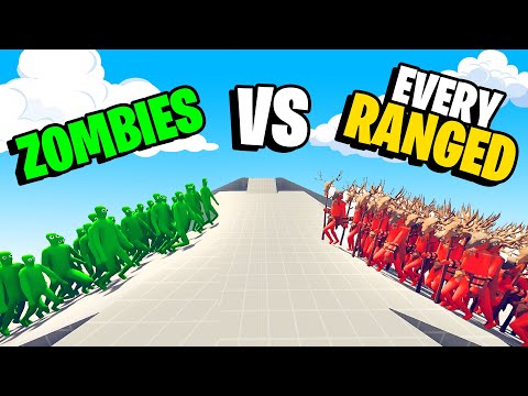 TABS - ZOMBIES vs EVERY RANGED UNIT - Totally Accurate Battle Simulator