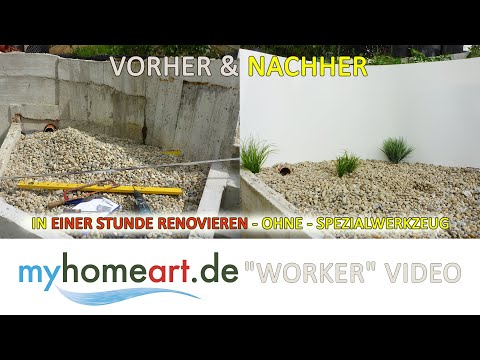 Gartenmauer einfach & sauber verblenden, Rasenkante erhöhen, Betonschalung mit Easy-Light GF-Platte
