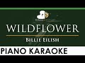 Billie Eilish - WILDFLOWER - LOWER Key (Piano Karaoke Instrumental)