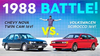 Forgotten Sport Compact Battle! 1988 Chevrolet Nova Twin Cam vs Volkswagen Scirocco 16V