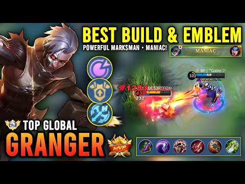 MANIAC!! GRANGER BEST BUILD & EMBLEM 2023 | TOP GLOBAL GRANGER GAMEPLAY - MOBILE LEGENDS