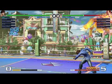 KOF 14 DEMO Kyo corner combo 744 dmg