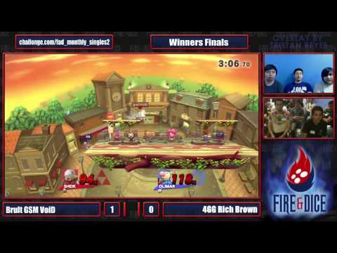 Fire&Dice Monthly #2 - Brult GSM VoiD (Sheik) vs 4GG RichBrown (Olimar) - Smash Wii U WF