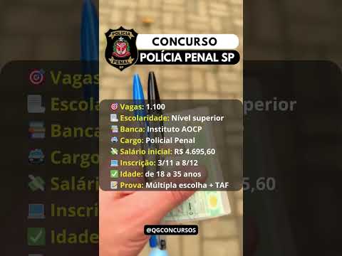 SAIU EDITAL DA POLÍCIA PENAL DE SÃO PAULO (SAP SP)!