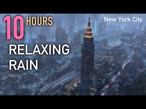 10 HOURS Relaxing Rain Sounds in New York City for Studying , Relaxing , Sleeping
