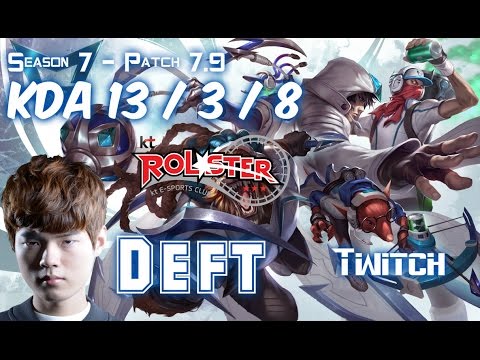 KT Deft TWITCH vs ASHE ADC - Patch 7.9 KR Ranked