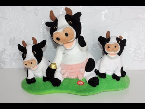 Singing and dancing cow and calves -musical moo calf soft pl...