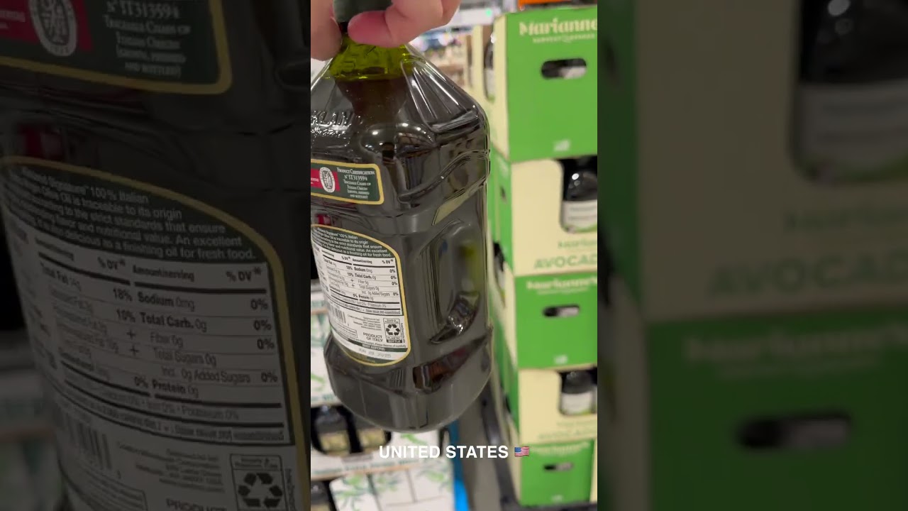 Costco 🇨🇦 vs 🇺🇸 -- Italian 100% Extra Virgin Olive Oil #costco #groceryshopping #canada #usa
