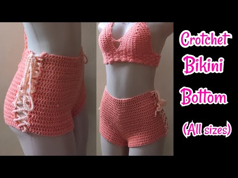 How to crochet a side strap bikini bottom/bikini...