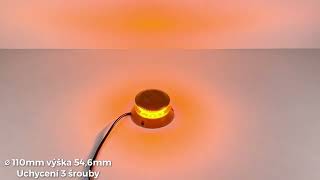 Robustný oranžový LED maják, oranž.hliník, 36W, ECE R65 