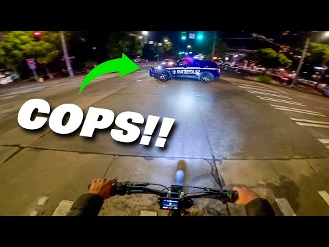 Solo Urban Night Ride on My Sur-Ron (cops!!)