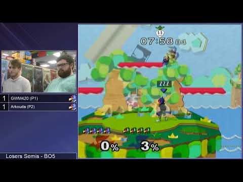 GSS 108 SSBM - GWM420 (Default Falco) vs. Arkouda (Green Falco) - Melee LSF