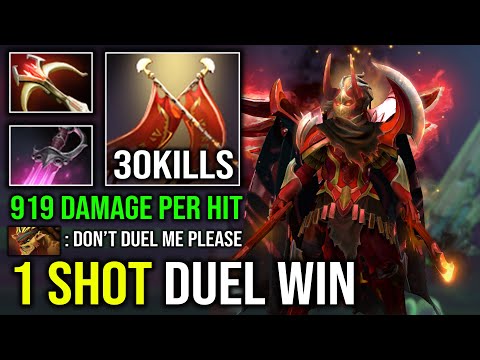 WTF 1 SHOT DUEL WIN 919 Damage Per Hit Khanda Heavy Crit Solo Mid Legion Commander Dota 2