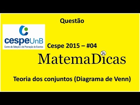 Teoria dos conjuntos (Diagrama de Venn) - Questão CESPE - 2015 #04