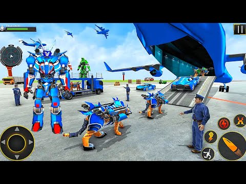 US Police Tiger Robot Car Transport: Burger Car Wheelchair Robot Game | Live Android Gameplay