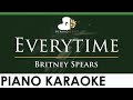 Britney Spears - Everytime - LOWER Key (Piano Karaoke Instrumental)
