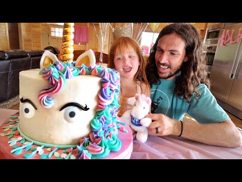 5 YEARS OLD!!  Unicorn Birthday Cake, Hidden Presents, Surprise Party inside an abandoned mansion!