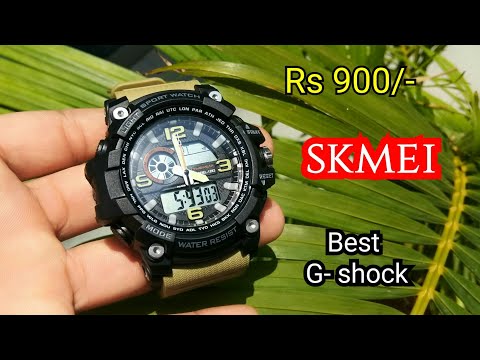 Military series analogue digital black dial watch for men