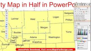 preview picture of video 'Dividing a State PowerPoint Map in Half to Make 2 Sales Territories, Video 2 • MapsForDesign.com'
