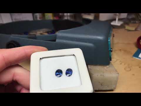 2.02ct & 2.03ct Oval Blue Sapphires