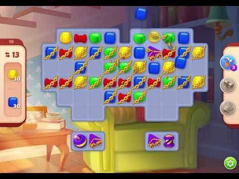 HomeScapes Level 10 no boosters (14 moves)