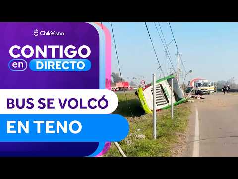 Dos fallecidos y 20 lesionados tras volcamiento de bus en Teno - Contigo en Directo