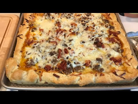 OLD SCHOOL CAFETERIA STYLE GROUND BEEF/PEPPERONI PIZZA