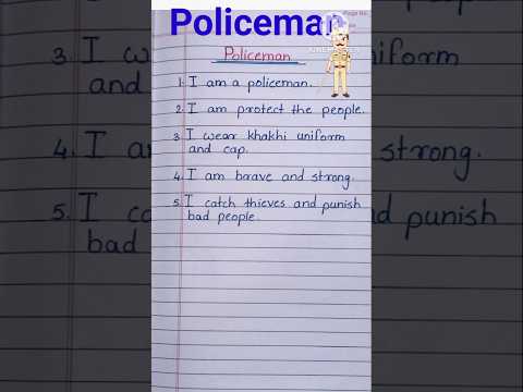 Policeman/ 5 lines on Policeman in English/ speech on community helper policeman #shorts #ytshorts