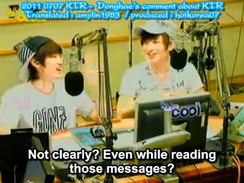 110707 KTR donghae's comment about KTR ( ENG SUB )