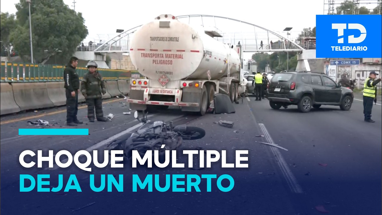 Pipa con falla en los frenos desata carambola en la México-Pachuca; hay 1 muerto y más de 10 heridos