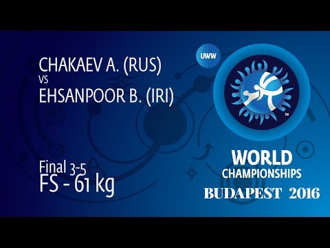 BRONZE FS - 61 kg: A. CHAKAEV (RUS) df. B. EHSANPOOR (IRI), 7-4