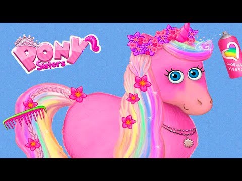 Fun Animal Horse Care - Pony Sisters Hair Color Style Salon Makeover