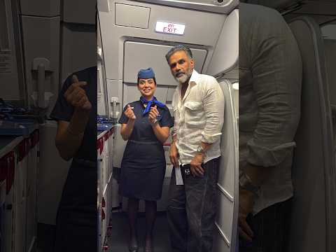 #sunielshetty  on my flight ✈️ | SUBSCRIBE @MruddulaKhaire | #shorts #youtubeshorts