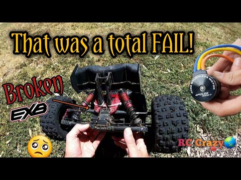 Kraton EXB 6s motor test, 4082 Surpass Rocket 1550kv and crash!
